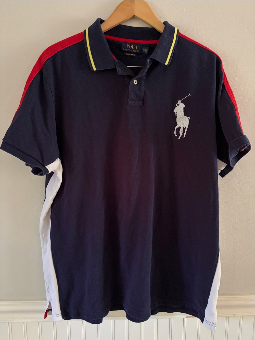 Polo by Ralph Lauren Big Pony Navy Short Sleeve Golf Shirt 100% Cotton XXL
